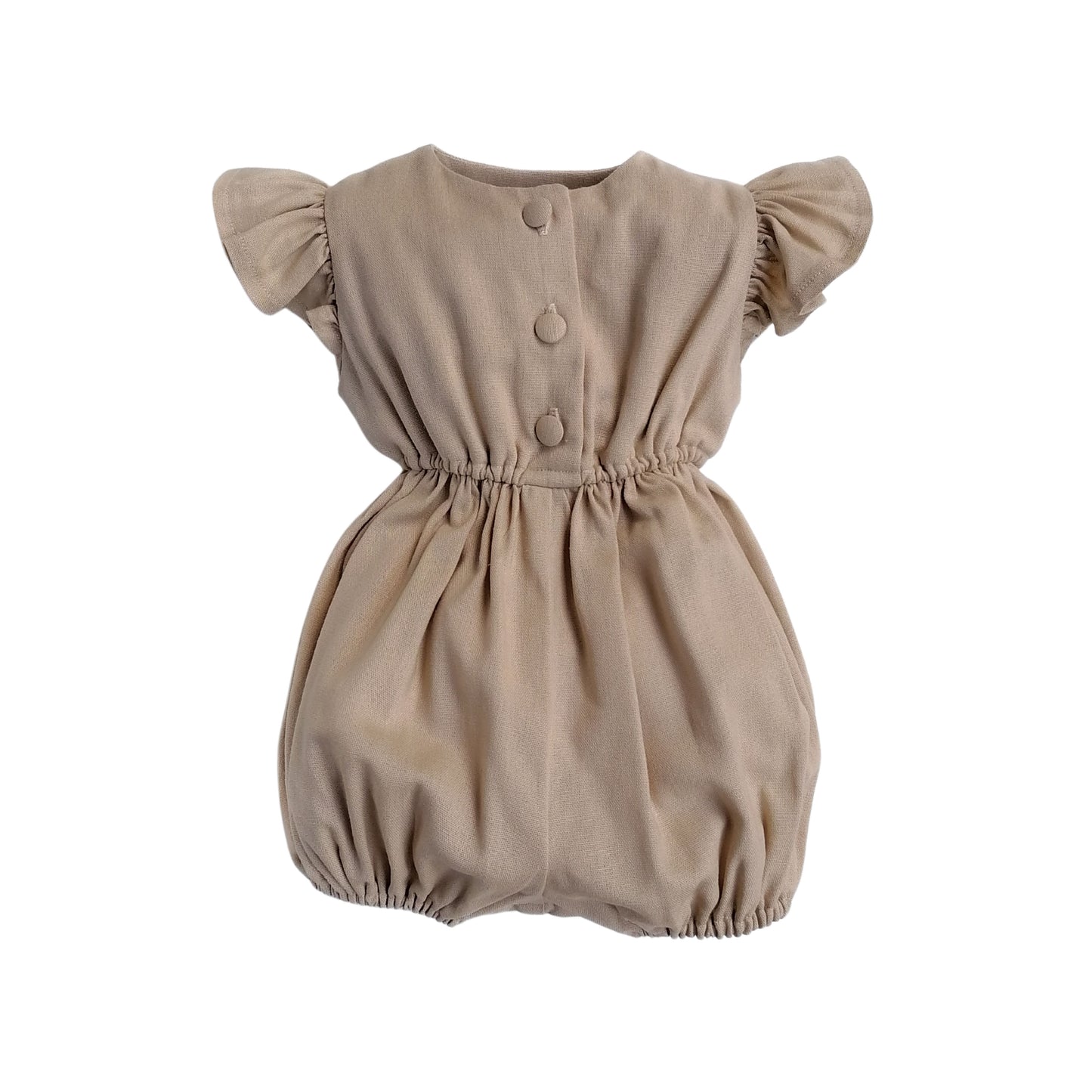 Linen Little Robin's Romper, Stone