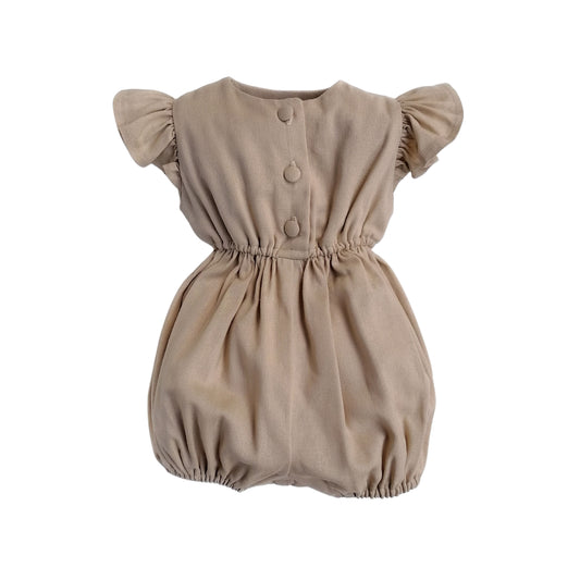 Linen Little Robin's Romper, Stone