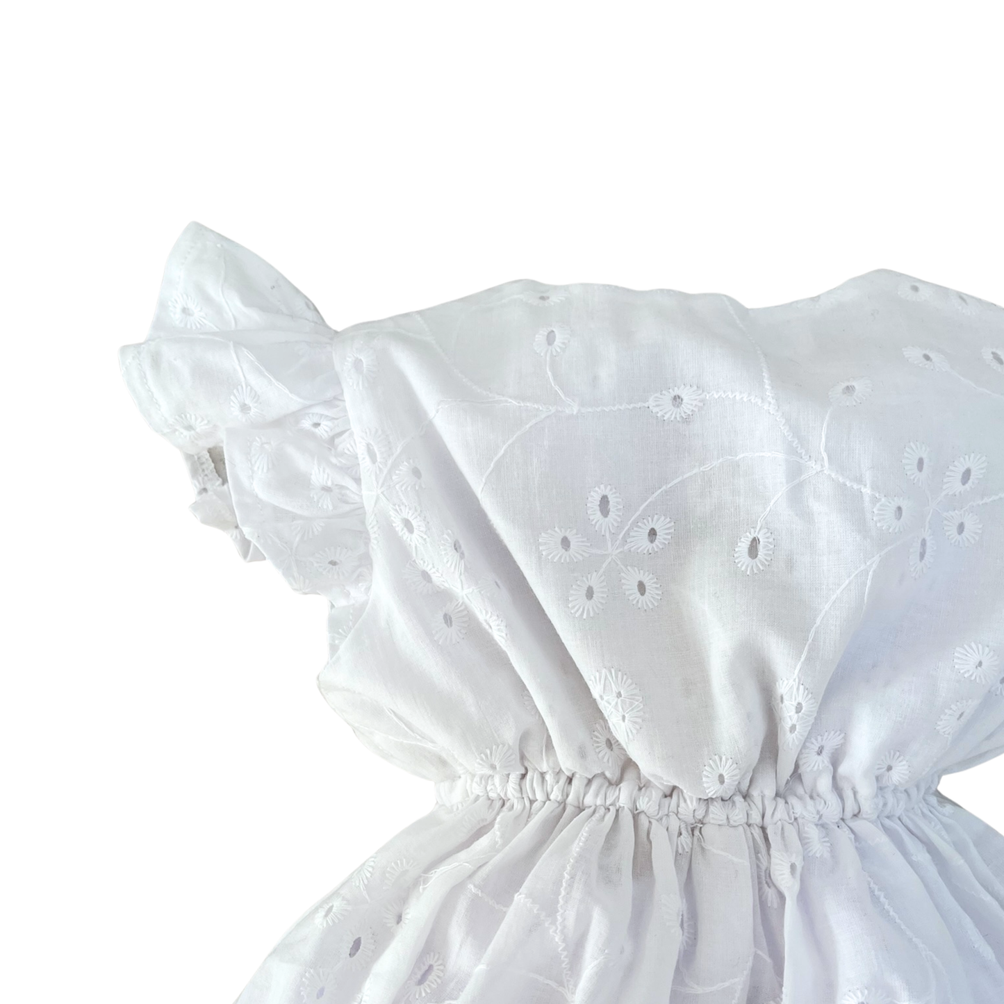 White Anglaise Little Robin's Romper