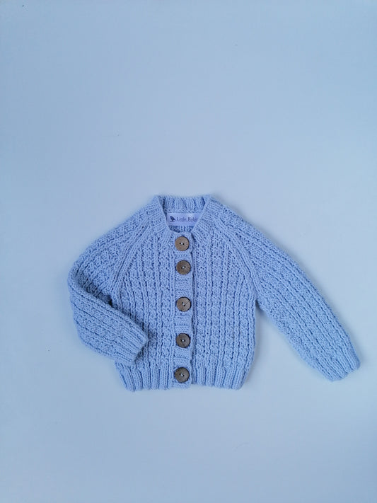 Little Swift Jersey - Powder Blue (brown buttons)