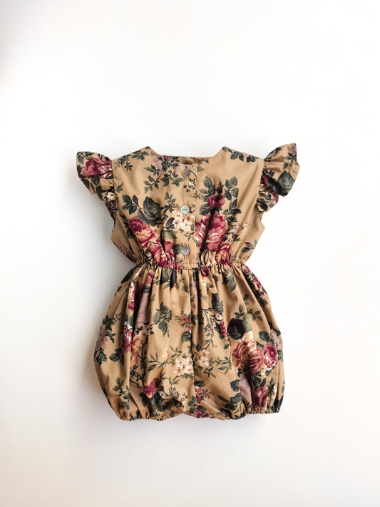 Cotton Little Robin's Romper, Floral Print