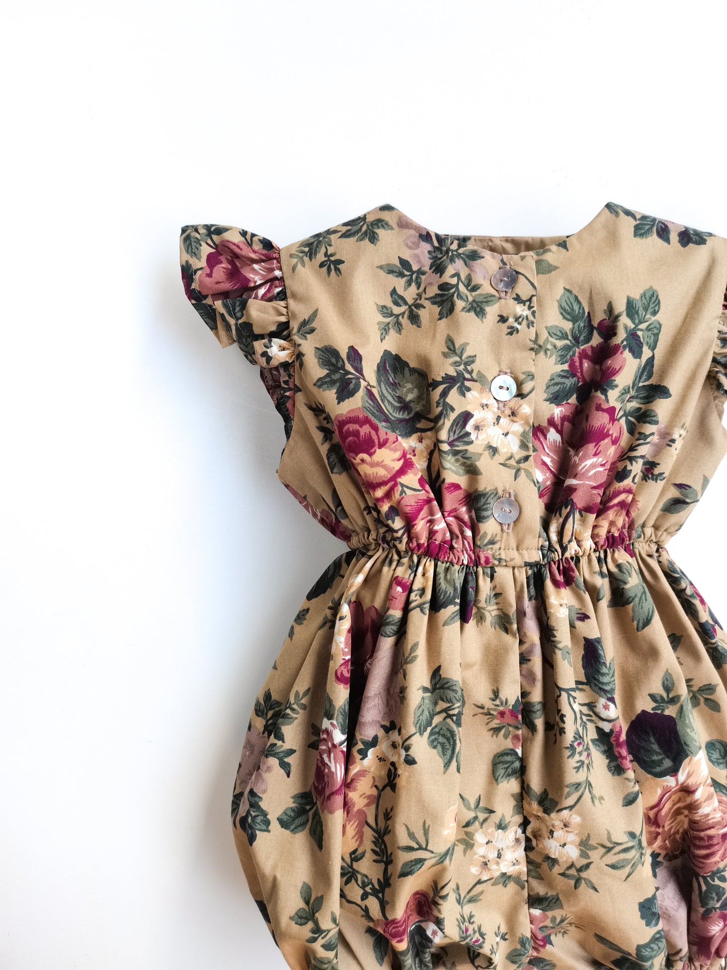 Cotton Little Robin's Romper, Floral Print
